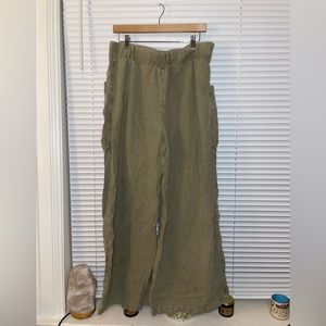 Free People green wide leg pants - Size L.
